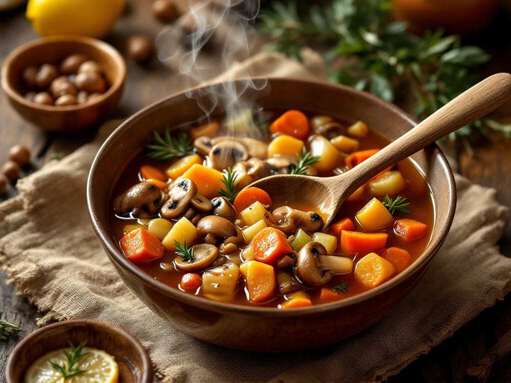 Spezzatino di lenticchie arancioni e verdure