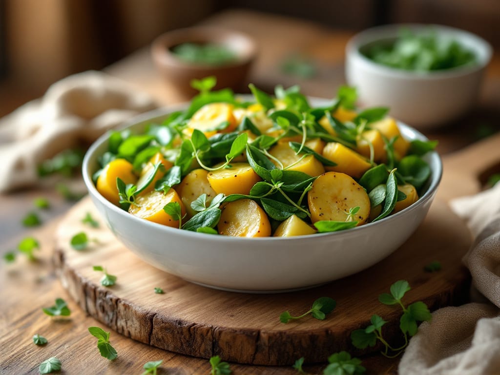Insalata di soia verde e patate novelle