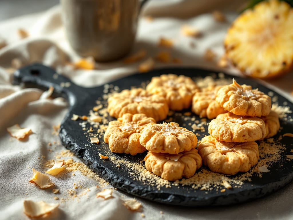 Biscotti al cocco e vaniglia con farina di teff