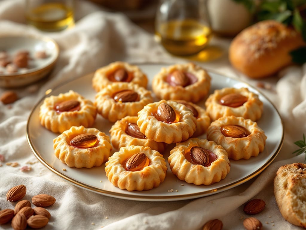 Biscotti alle mandorle e rosa candita