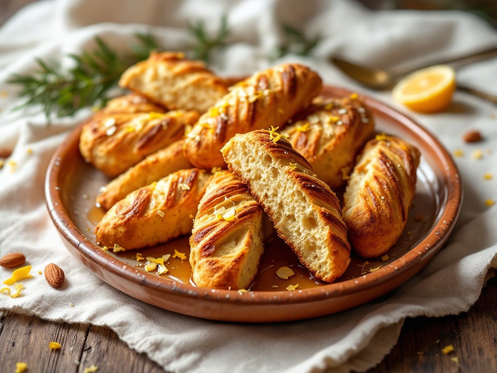 Biscotti alla mandorla e miele con scorza di limone