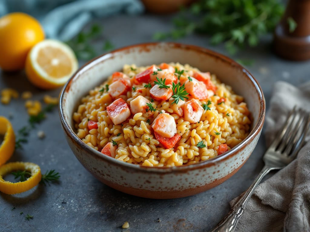 Risotto cremoso ai frutti di mare e aragosta
