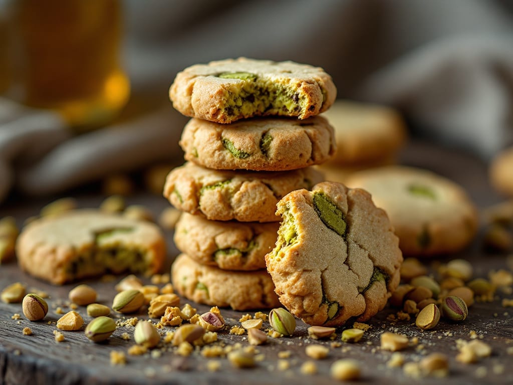 Biscotti al pistacchio e sciroppo di grano