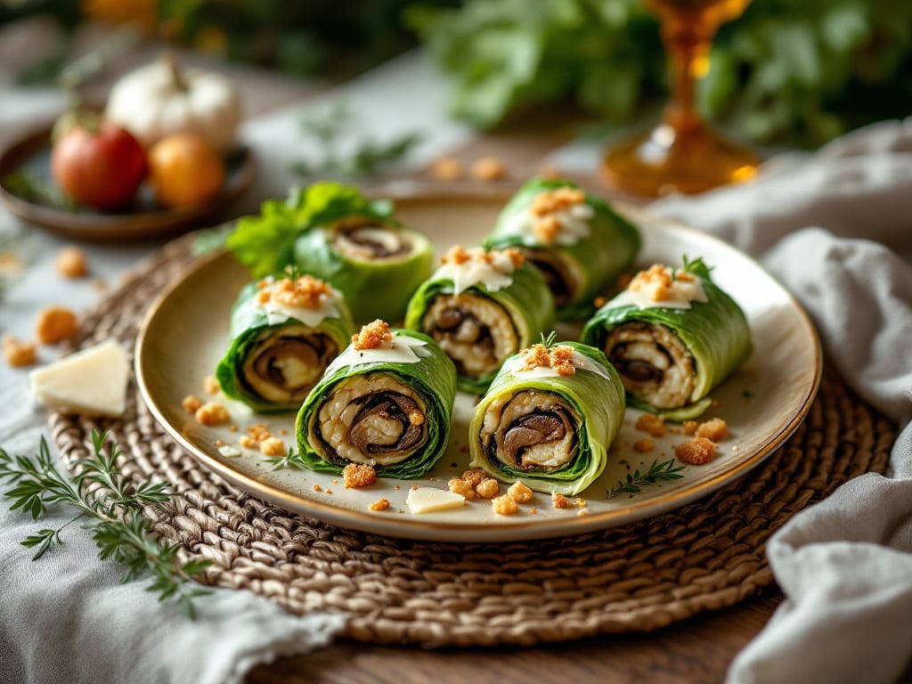 Radicchio ripieno di riso e funghi