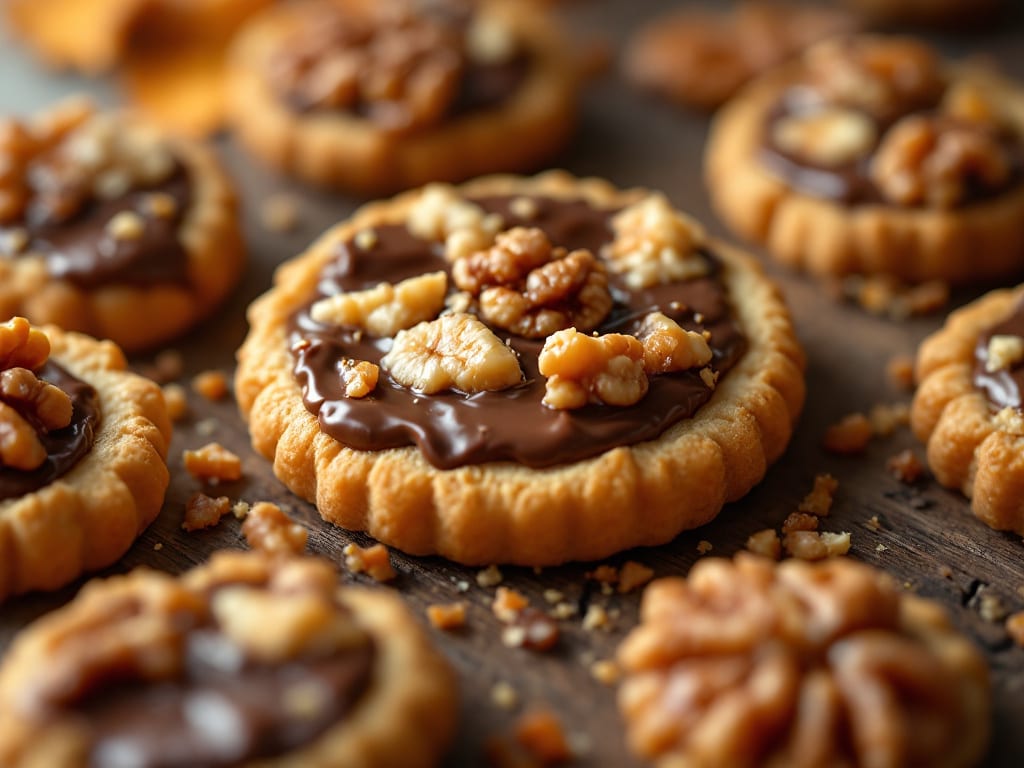 Biscotti alla Nutella e noci caramellate