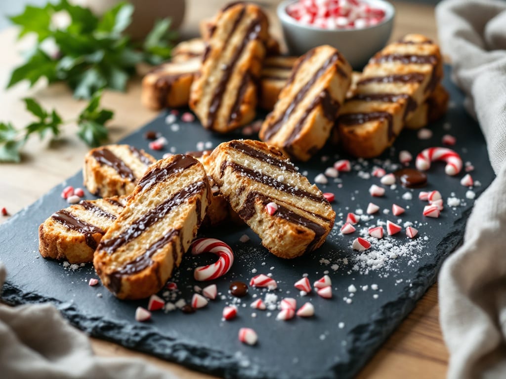 Biscotti candy cane ricetta: strisce bianche e nere al cacao, croccanti e lievitate