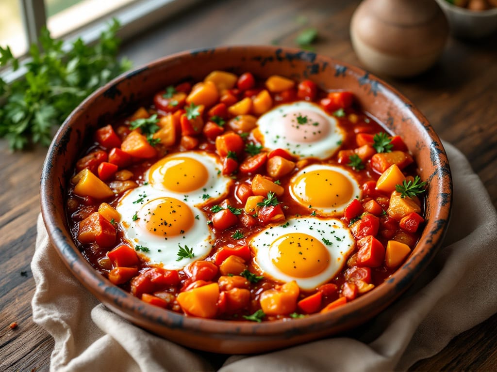 Shakshuka di uova e peperoni