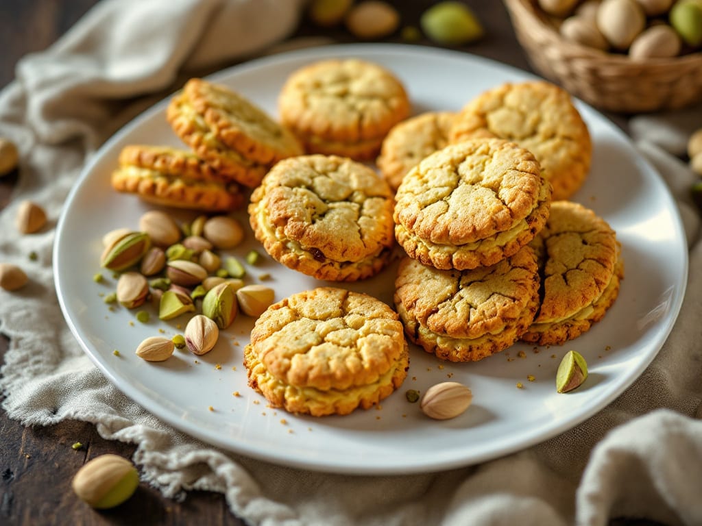 Biscotti al pistacchio e farina di nocciole