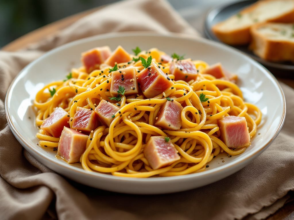 Vermicelli al tonno e maionese di sesamo