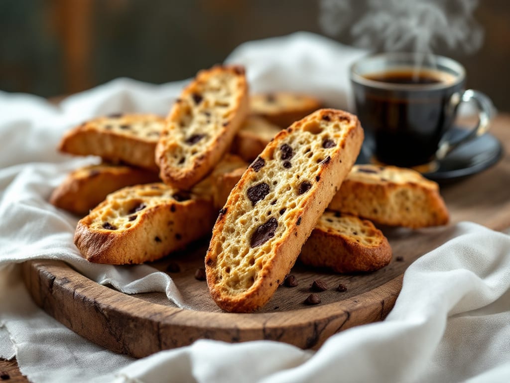 Biscotti al caffè e amaretto con cacao amaro