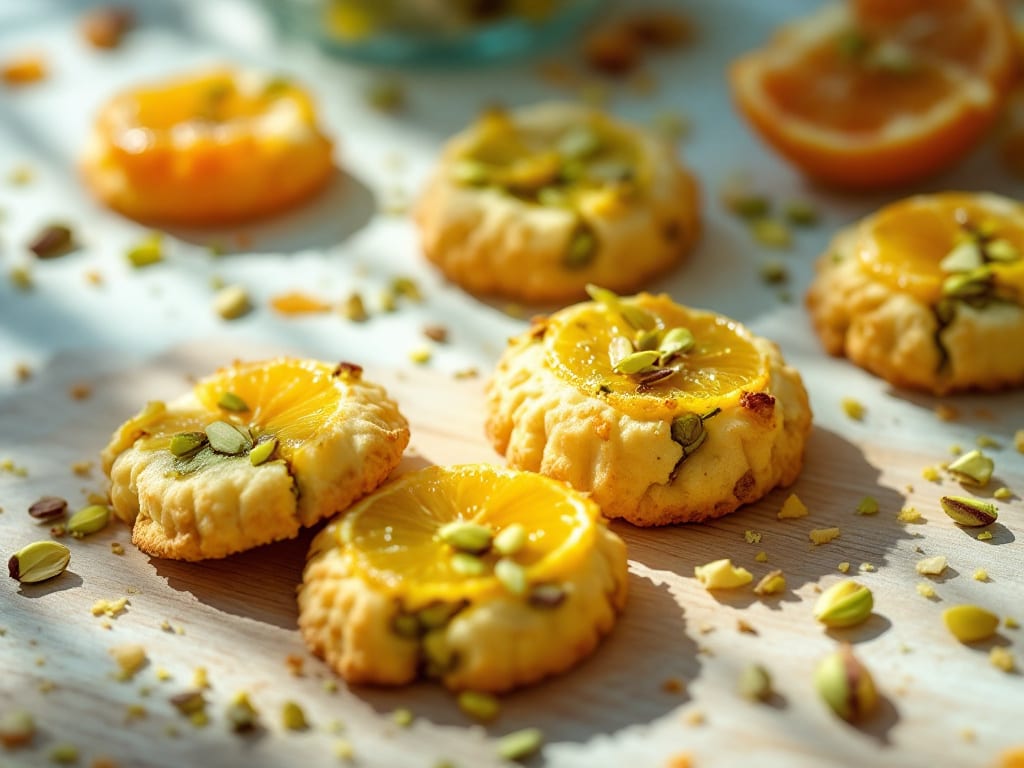 Biscotti al pistacchio e arancia candita