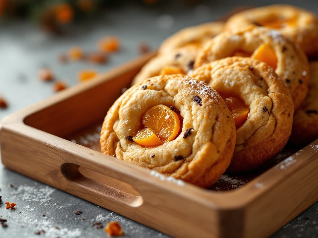 Biscotti al cacao e arance candite