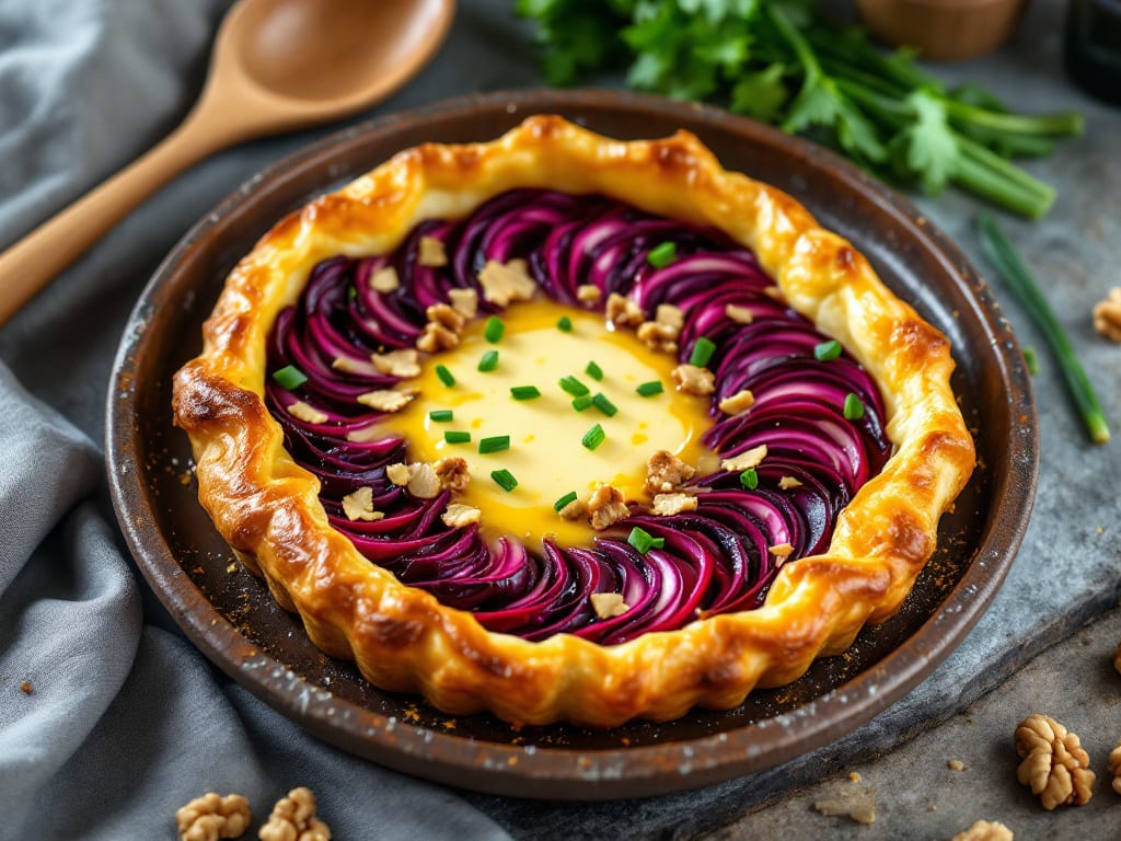 Tarteflle di radicchio e taleggio