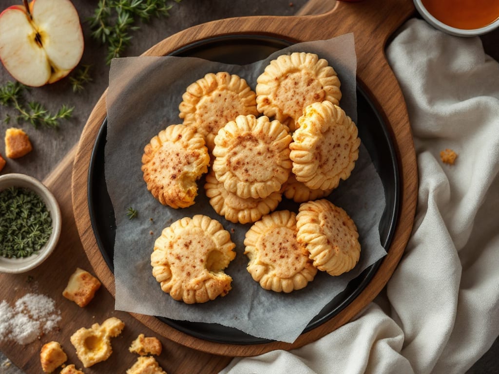 Fette biscottate di mele e farina di mais